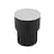 18.75" Black Metal Ribbed Side End Accent Table with White Marble Tabletop